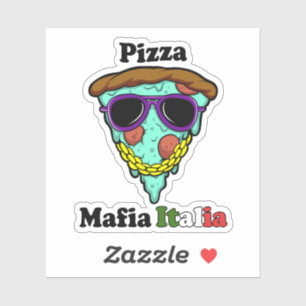 Pegatina Pizza Mafia Italia – Rebanada de pizza divertida d