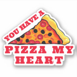 Pegatina Pizza mi corazón