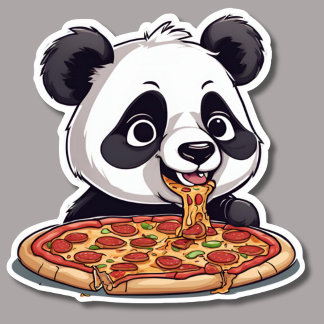 Pegatina Pizza Panda impermeable