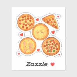 Pegatina Pizza Peperroni, Queso Y Margherita