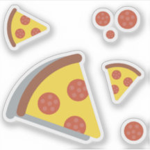Pizza queso y pepperonis divertidos niños retro