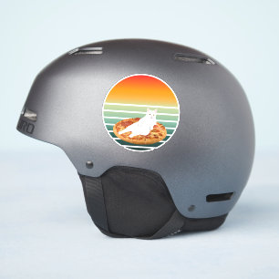 Pegatina Pizza retro de equitación para gatos