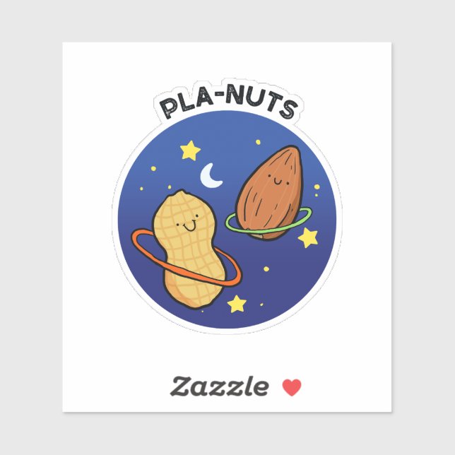 Pegatina Pla-Nueces de cacahuete en el espacio exterior Pun (Hoja)