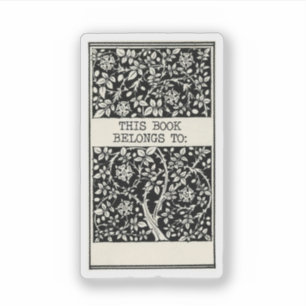 Pegatina Placa de Libro Retro Este Libro Pertenece A