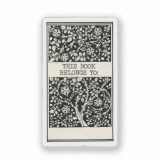 Pegatina Placa de Libro Retro Este Libro Pertenece A