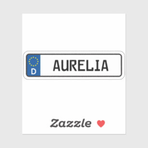 Pegatina Placa de licencia de auto de Aurelia German