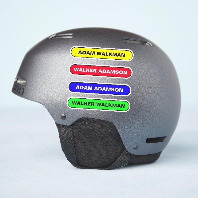 Pegatina Placa de nombre personalizada para casco de seguri (Lado del casco)