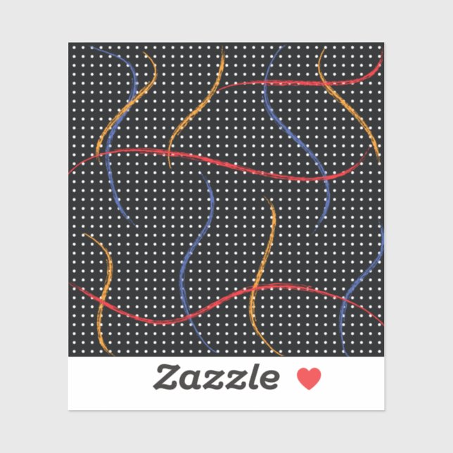 Pegatina Placa y puntos de pintura retro (Hoja)