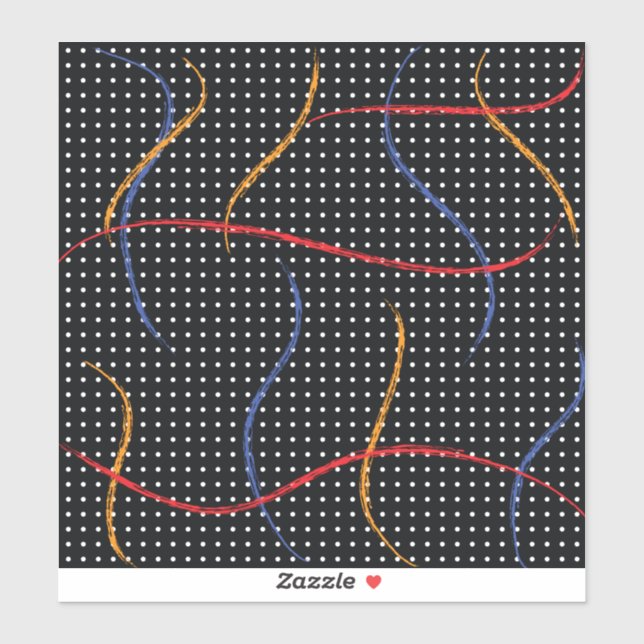 Pegatina Placa y puntos de pintura retro (Hoja)