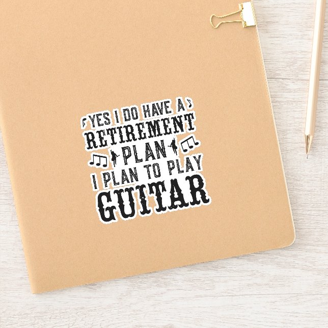 Pegatina Planeo Tocar El Plan De Jubilación De Guitarra Dic (Cuaderno)