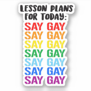 Pegatina Planes de Lección para Hoy: DECIR GAY