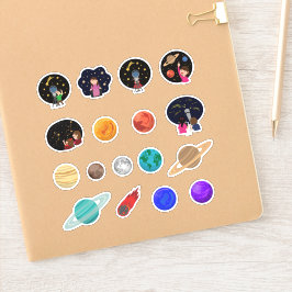 Pegatina Planetario Astronomía Niños Planeta Educativo