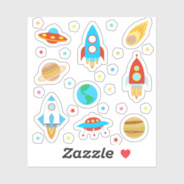 Pegatina Planetas espaciales Stars Rockets Comets