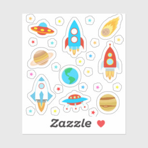 Pegatina Planetas espaciales Stars Rockets Comets