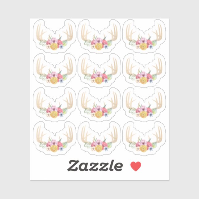 Pegatina Planificador de acuarela Pastel de Antillas Floral (Hoja)