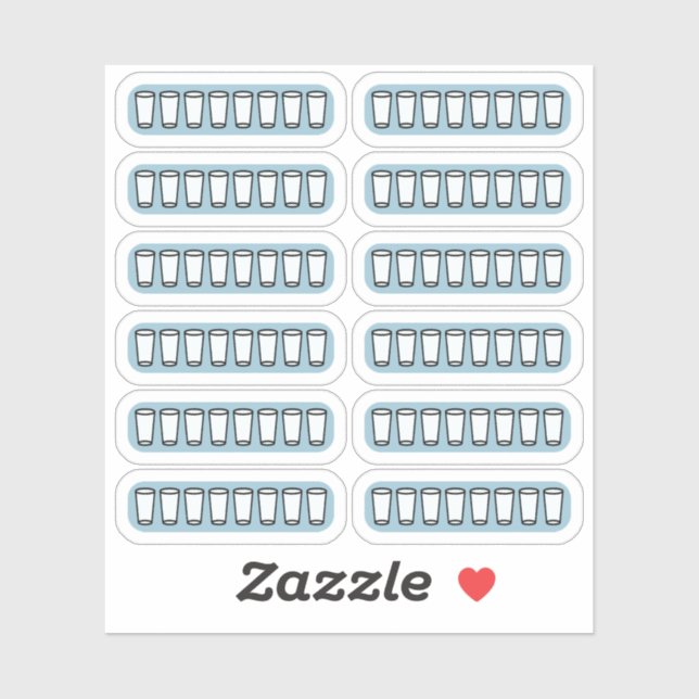 Pegatina Planificador de Bujo del Rastreador de Agua Diario (Hoja)