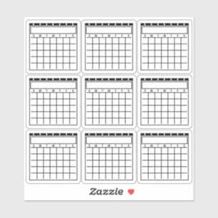 Pegatina Planificador de calendarios en blanco sin fecha