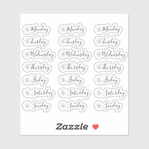 Pegatina Planificador de copos de nieve color agua de la se