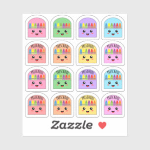 Pegatina Planificador de Guardería de Crayones Kawaii