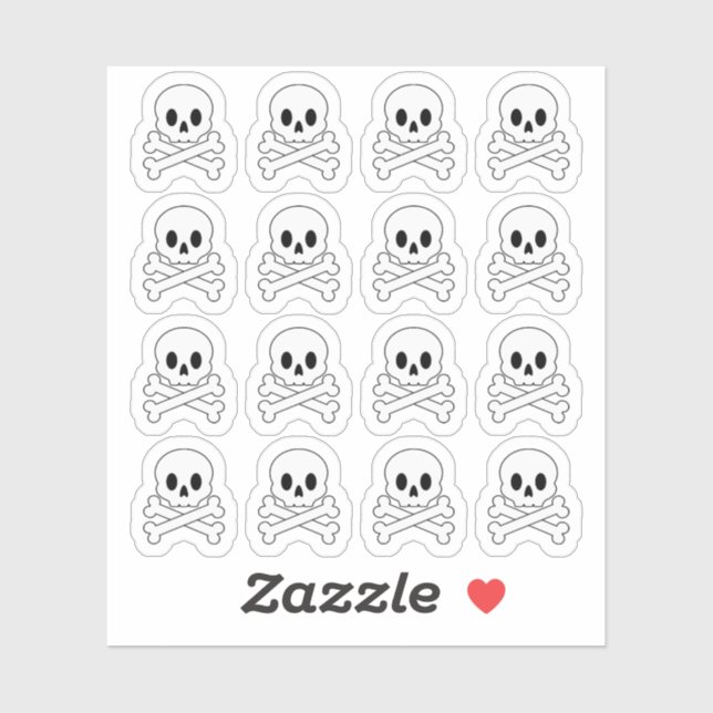 Pegatina Planificador de Halloween de Doodle Calavera y Hue (Hoja)