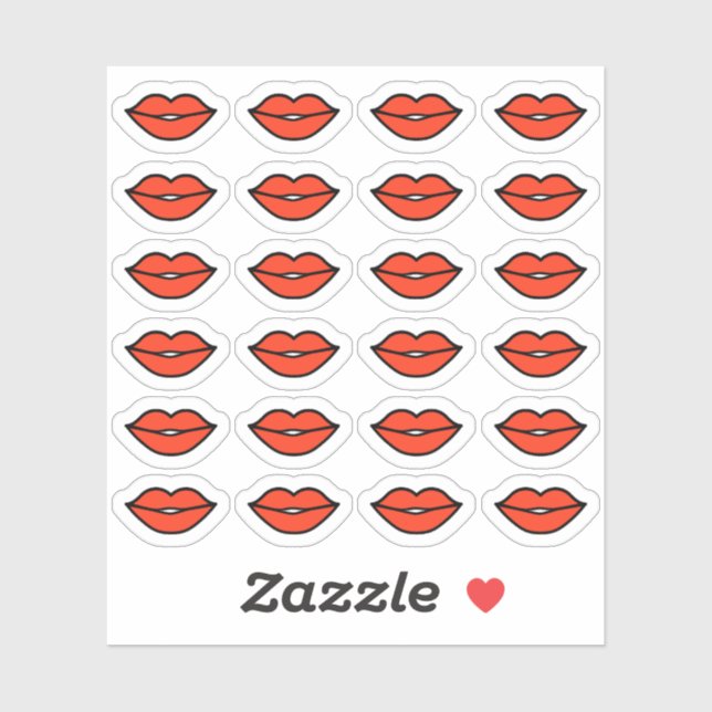 Pegatina Planificador de Labios Rojos de Beso (Hoja)