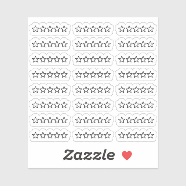 Pegatina Planificador de películas de Star Review Rating Bl (Hoja)