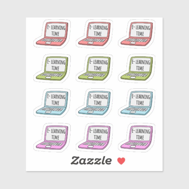 Pegatina Planificador de portátiles E-Learning Home Schooli (Hoja)
