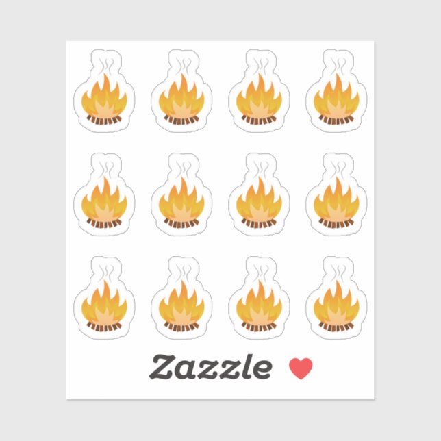 Pegatina Planificador de tiempo de acampada, fogata, fogata (Hoja)