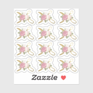 Pegatina Planificador de tijeras de coser de oro y Rosas ch