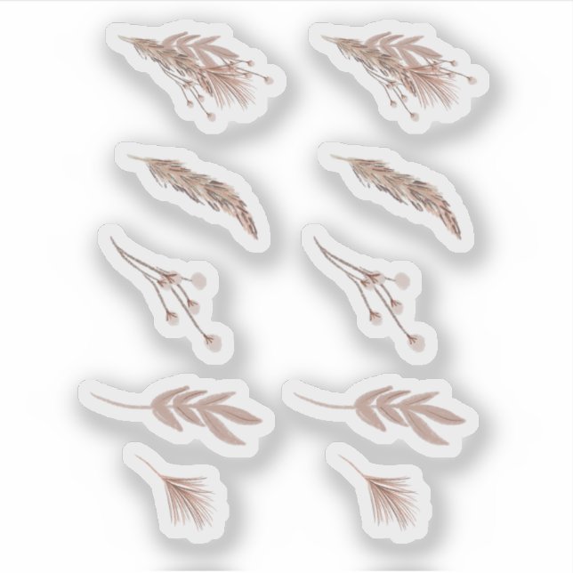 Pegatina Planificador de trigo de pampas dibujado a mano (Anverso)