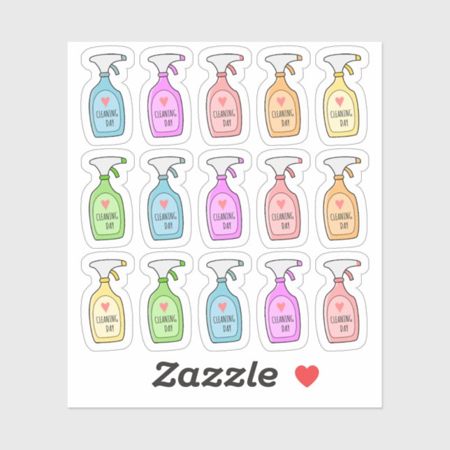 Pegatina Planner de tareas de limpieza de pulverización des (Hoja)