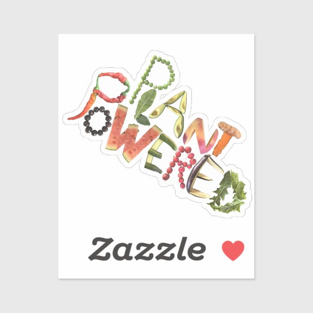 Pegatina Planta alimentada - Estilo de vida vegan - Comida  (Hoja)