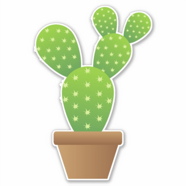 Pegatina planta de cactus (Anverso)