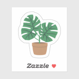 Pegatina Planta Monstera | Hermosa Planta Verde en Maceta