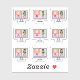 Pegatina Plantador de Bujo de reunión de videollamadas de c