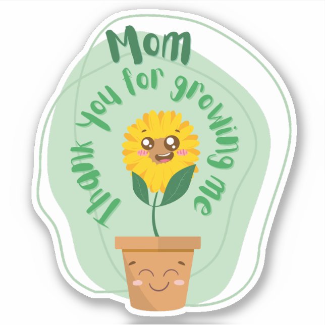 Pegatina Plantas de girasol y mamá (Anverso)