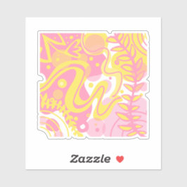 Pegatina Plantas De Swirl Amarillas