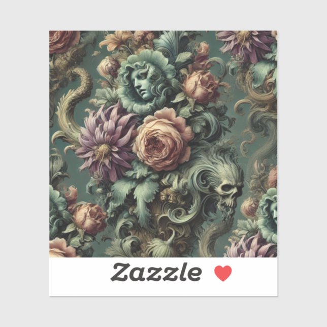 Pegatina Plantas y pandemonio - Barroco gótico (Hoja)