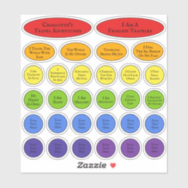 Pegatina Plantilla De Afirmaciones De Viajes Con Arco Iris 