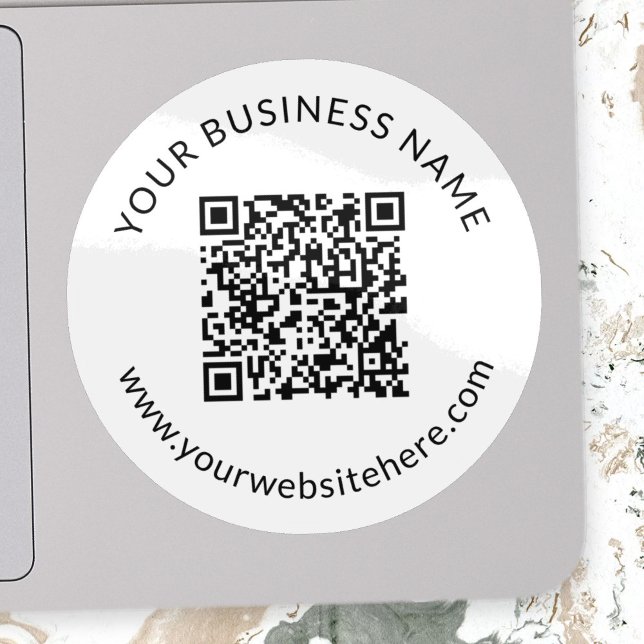 Pegatina Plantilla de código QR cargada con texto editable (Subido por el creador)