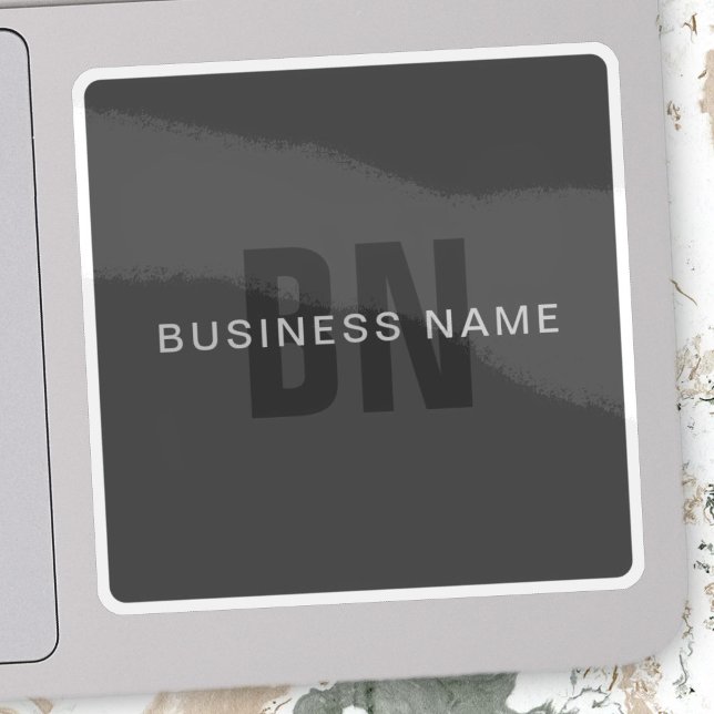 Pegatina Plantilla de diseño de monograma editable en gris  (Subido por el creador)