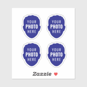 Pegatina Plantilla de foto de cara personalizada divertida