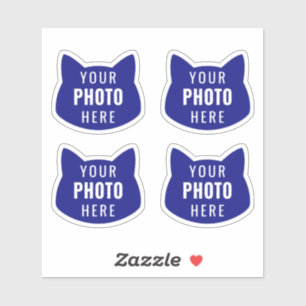 Pegatina Plantilla de foto de gato personalizada linda
