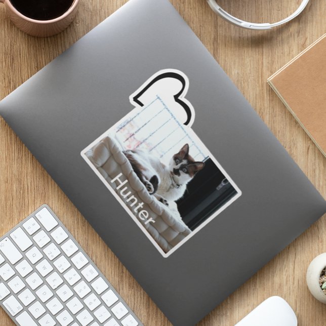 Pegatina Plantilla de foto personalizada corazón gato perro (Subido por el creador)