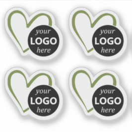 Pegatina Plantilla de imagen con el logotipo del corazón ve