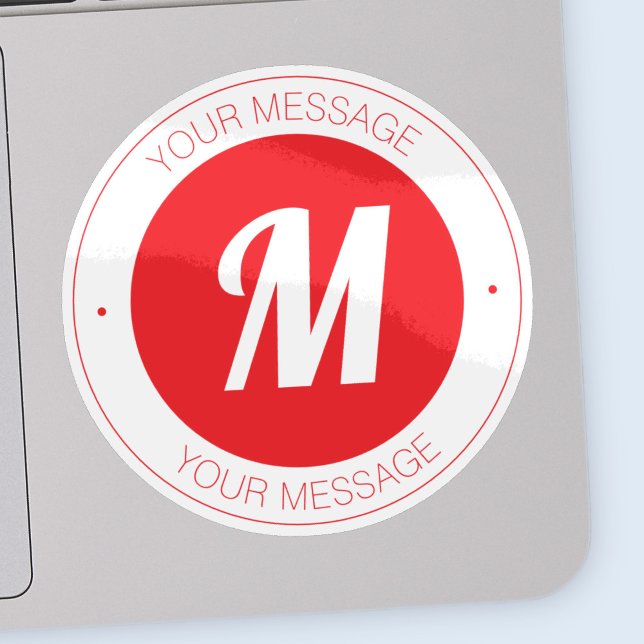 Pegatina Plantilla de Monograma y Texto Circular de persona (Subido por el creador)