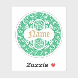 Pegatina Plantilla de nombre personal de irlandés celta