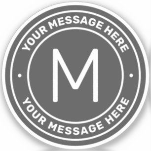 Pegatina Plantilla de texto de personalizable   Gris