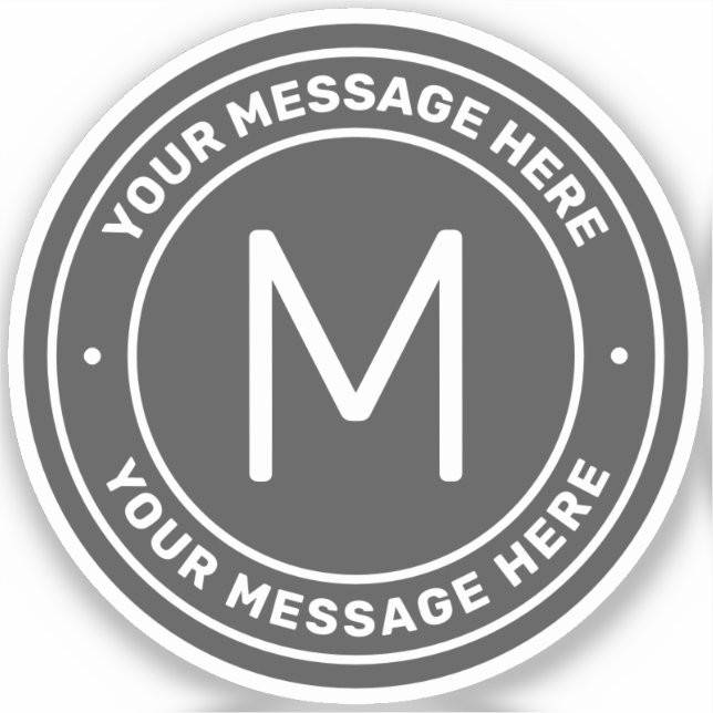 Pegatina Plantilla de texto de personalizable | Gris (Anverso)