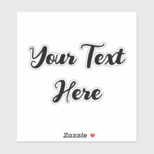 Pegatina Plantilla de texto simple en letra cursiva negra